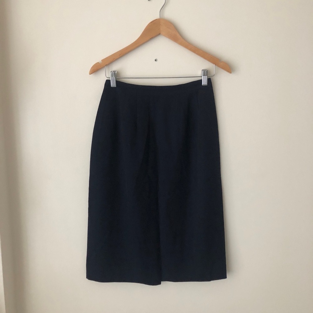 Classic Vintage Navy Women's Wool Skirt